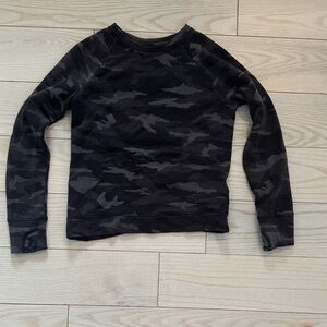 Athleta Girl Camo Sweater - Black and Gray